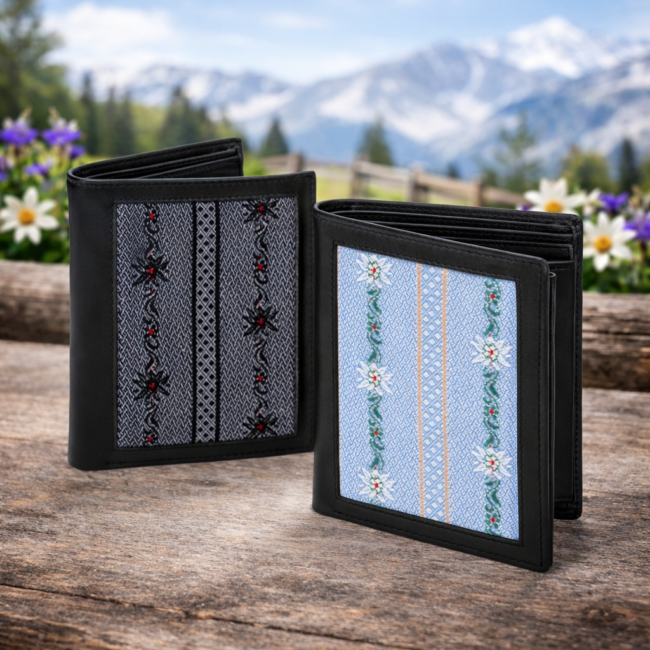 Klapp-Portemonnaie mit Edelweiss