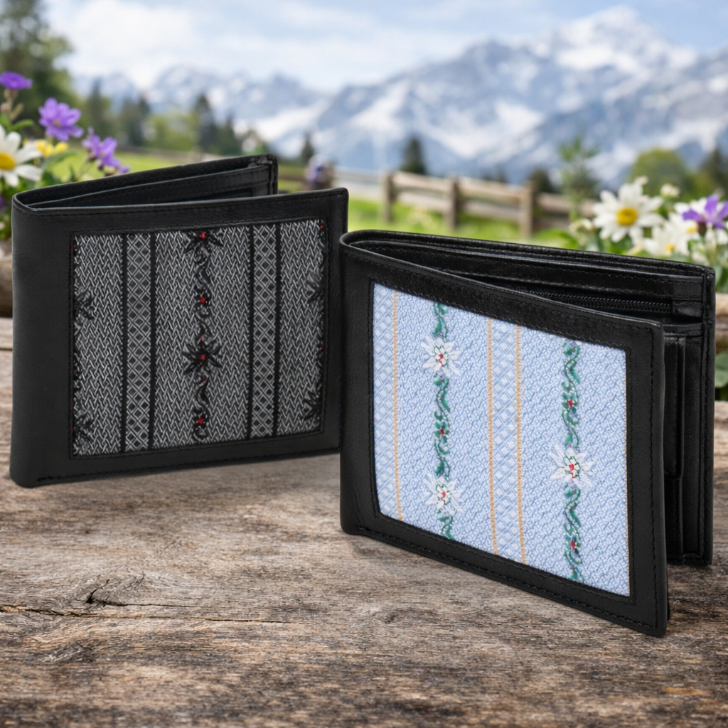 Klapp-Portemonnaie mit Edelweiss