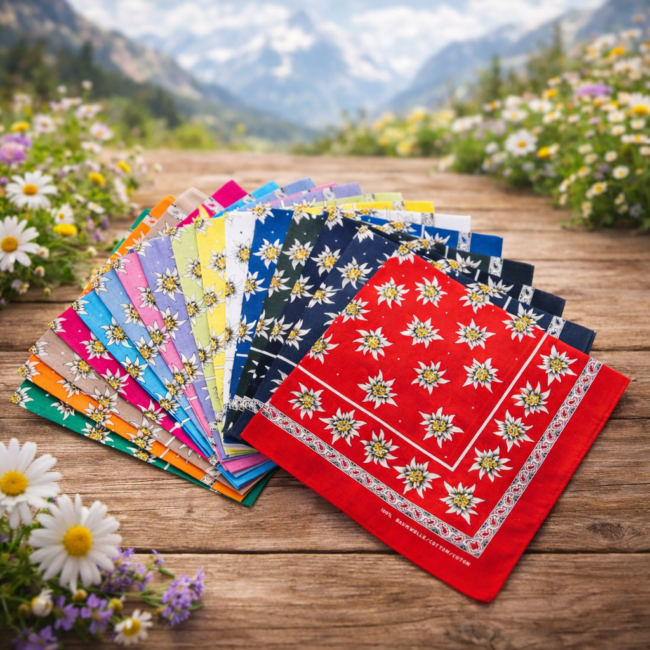 Halstuch mit Edelweissmuster