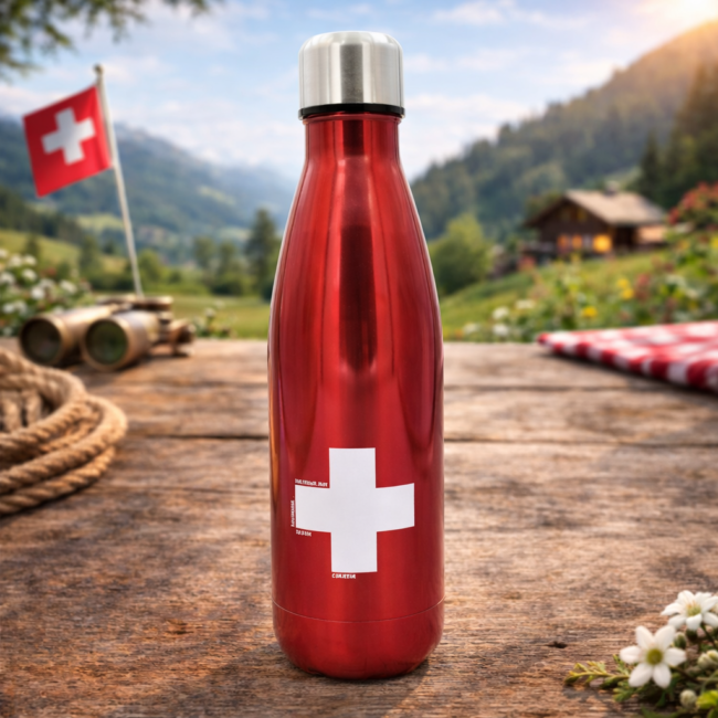Thermoflasche 500ml, CH-Kreuz