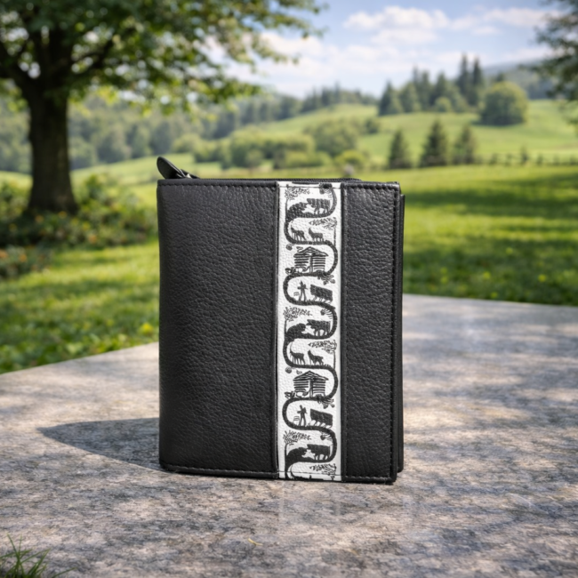 Portemonnaie mit Scherenschnittstreifen