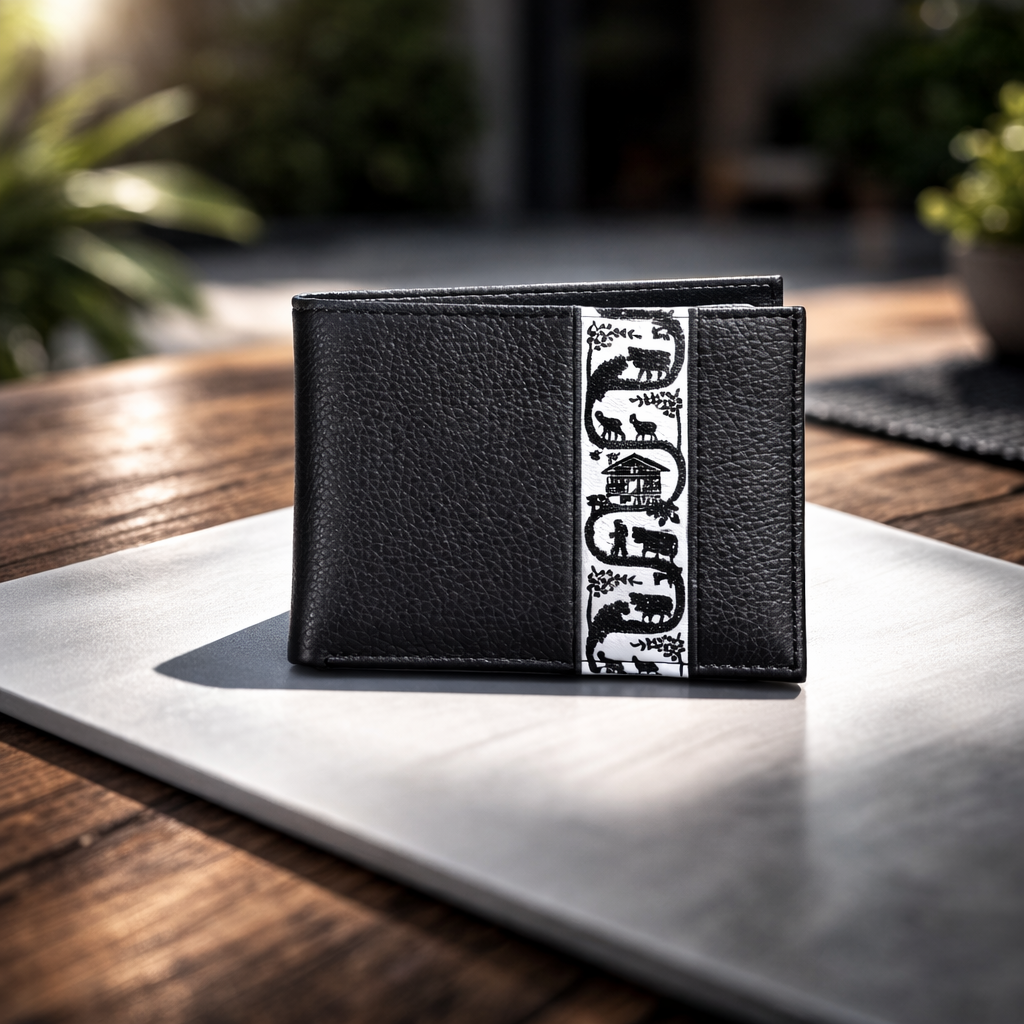 Portemonnaie klein mit Scherenschnittstreifen