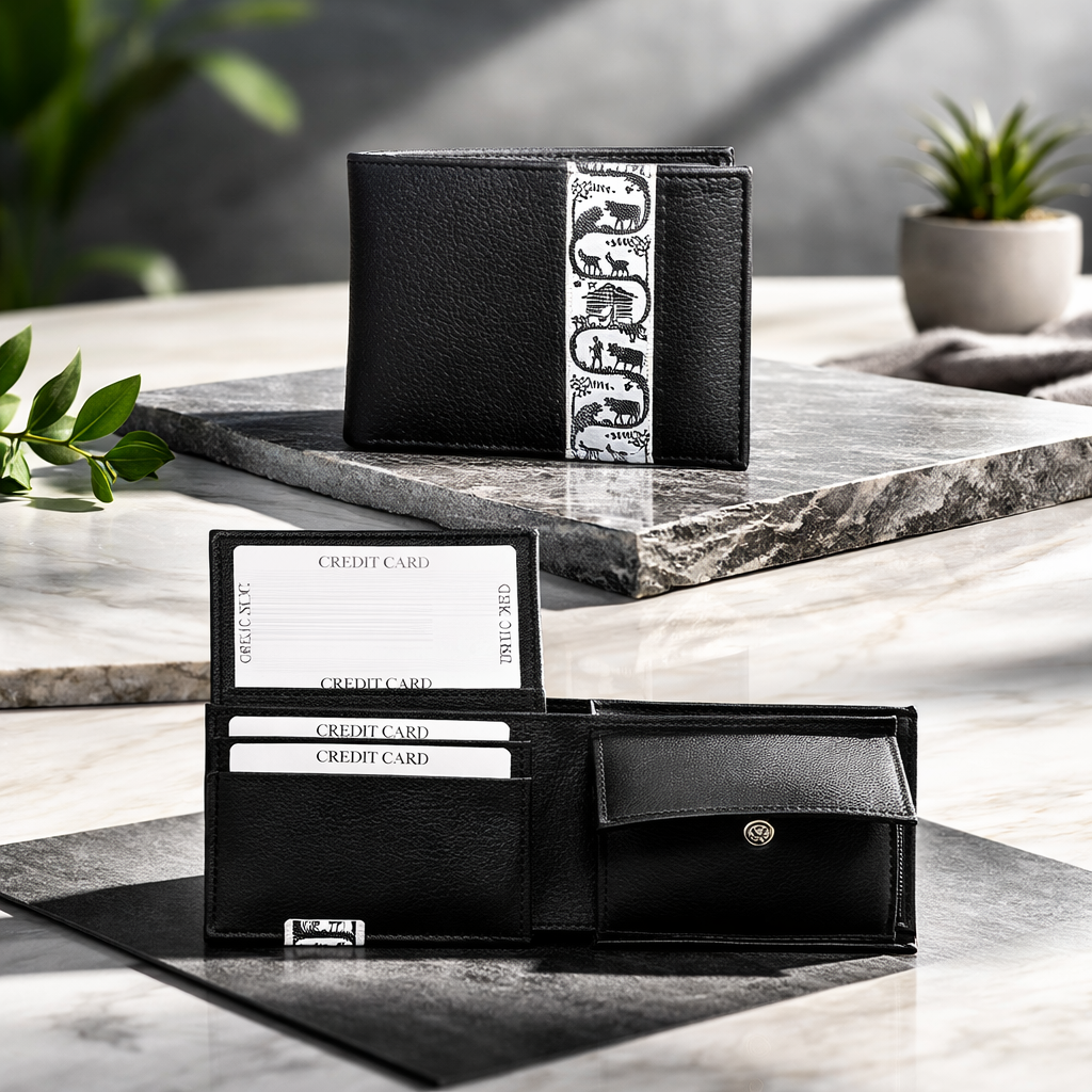 Portemonnaie klein mit Scherenschnittstreifen – Bild 2