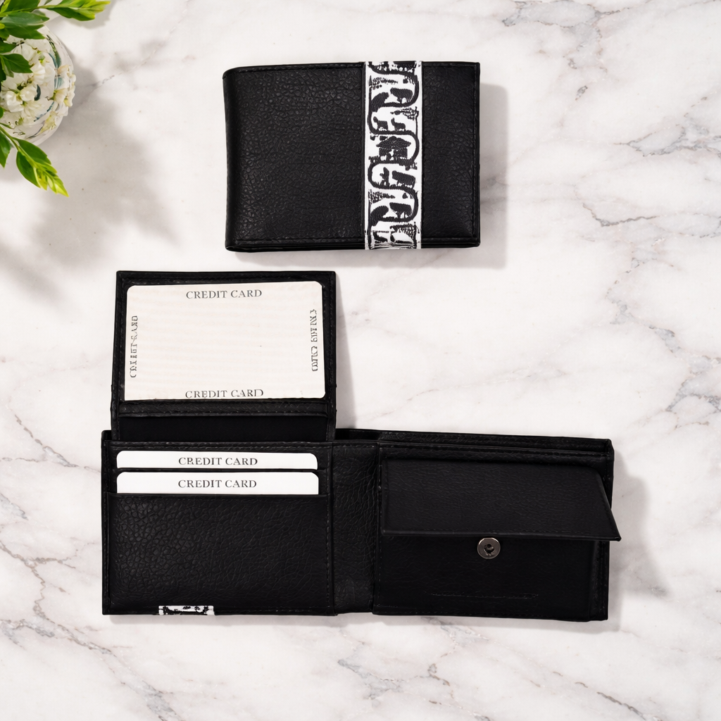 Portemonnaie klein mit Scherenschnittstreifen – Bild 3