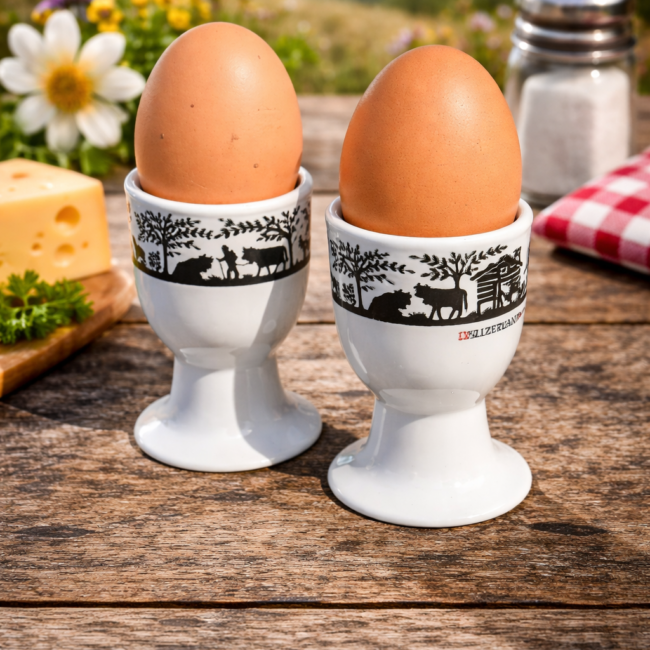 Eierbecher bedruckt Scherenschnitt