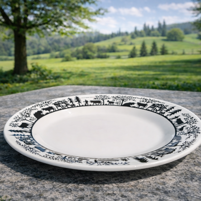 Teller bedruckt Scherenschnitt