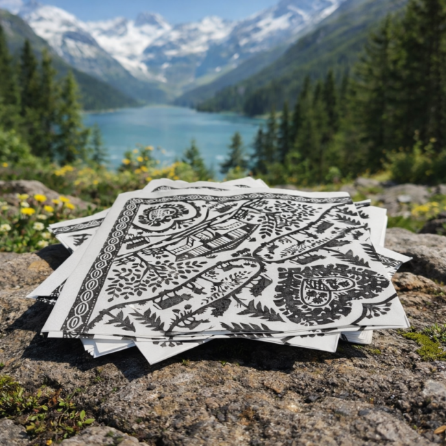 Scherenschnitt Papierservietten