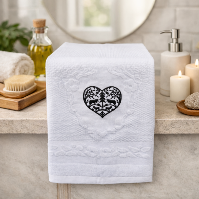 Frottétuch bestickt mit verschiedenen Motiven 40 x 70 cm