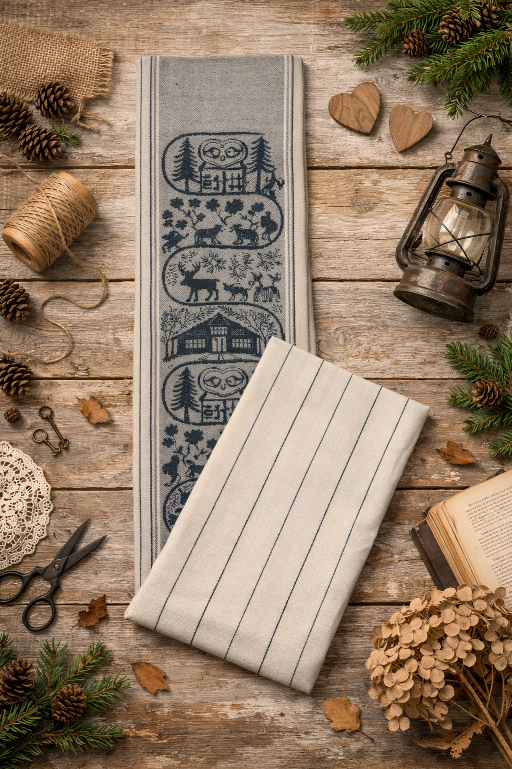 Küchentuch Scherenschnitt schwarz