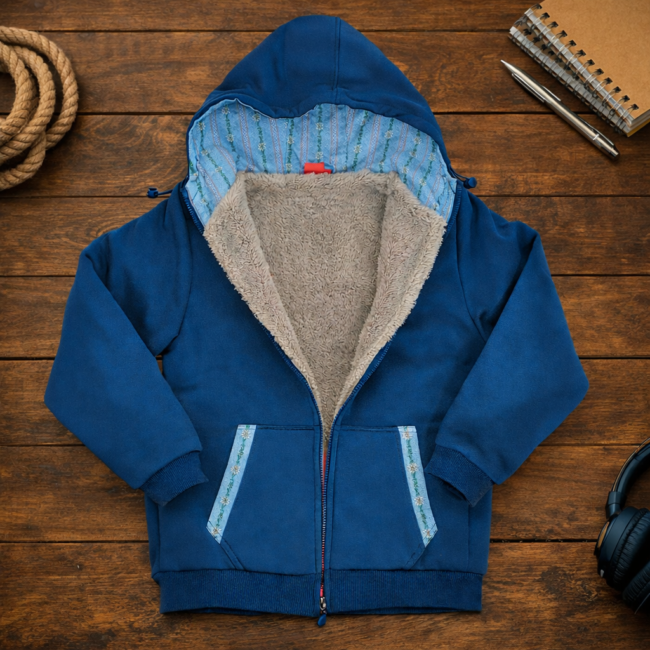 Gefütterte Sweatjacke mit Kapuze