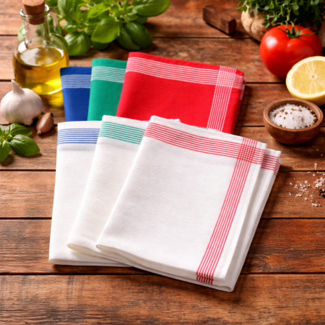 Waffeltücher in verschiedenen Farben