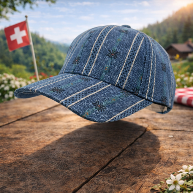 Cap Edelweisstoff Cool Max marine