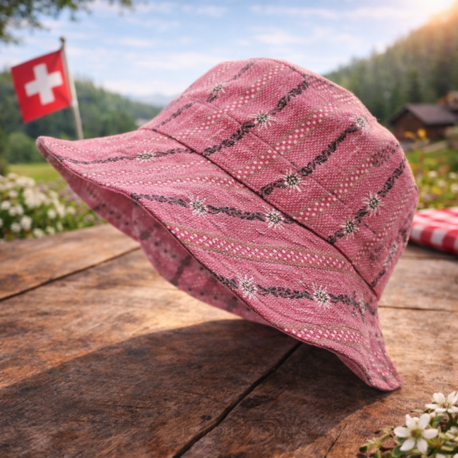 Rundhut Edelweissstoff CoolMax rosa