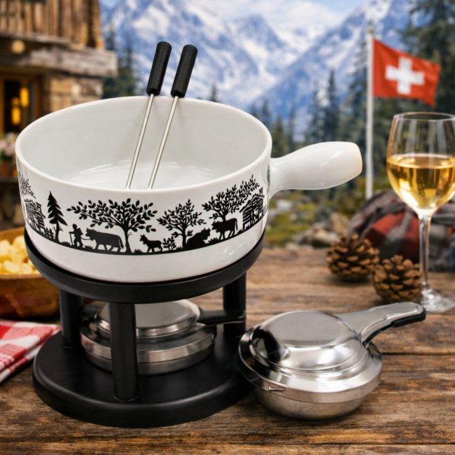 2er Fondue Set Scherenschnitt
